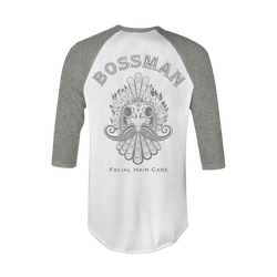 Bossman Rooster Skull Raglan Baseball 3/4 Sleeve Tee