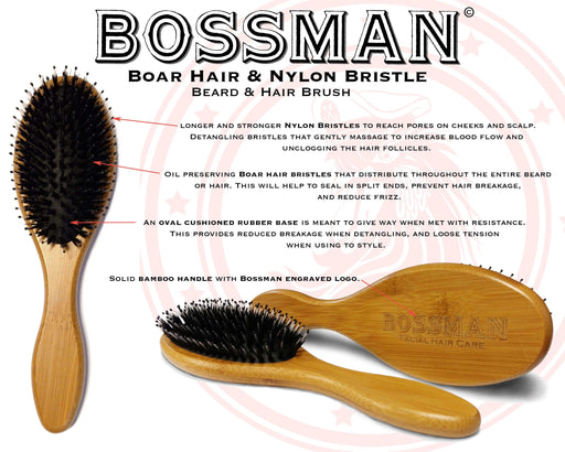 Beard Brush With Boar Hair & Nylon Bristles