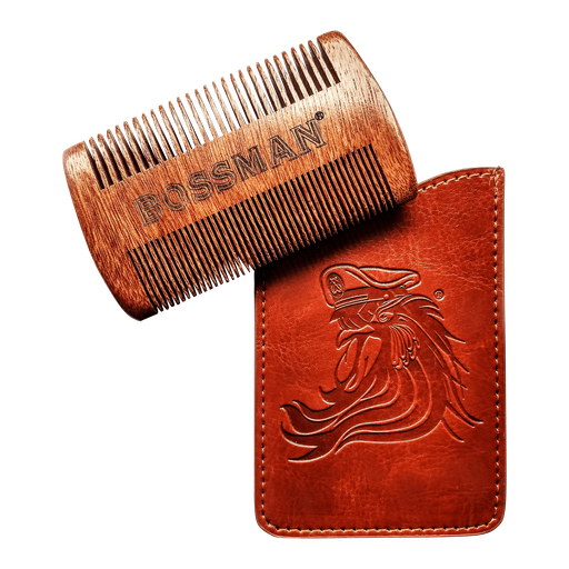 Bossman Pocket Size Sandalwood Comb & Protective Case